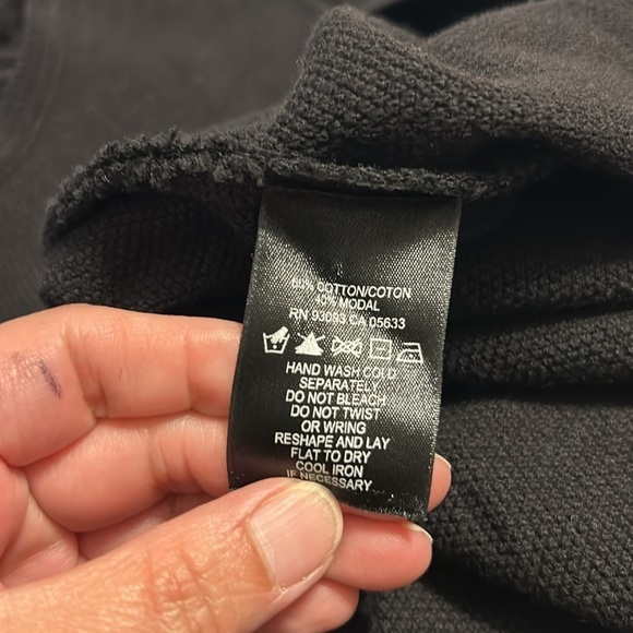 NIC+ZOE Black Mock Neck Fringe Tunic sleeveless - Picture 5 of 6